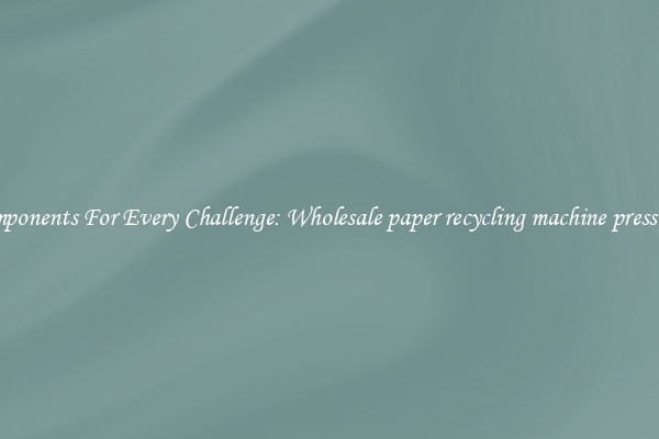 Components For Every Challenge: Wholesale paper recycling machine press felt