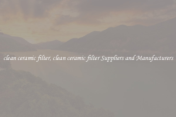 clean ceramic filter, clean ceramic filter Suppliers and Manufacturers