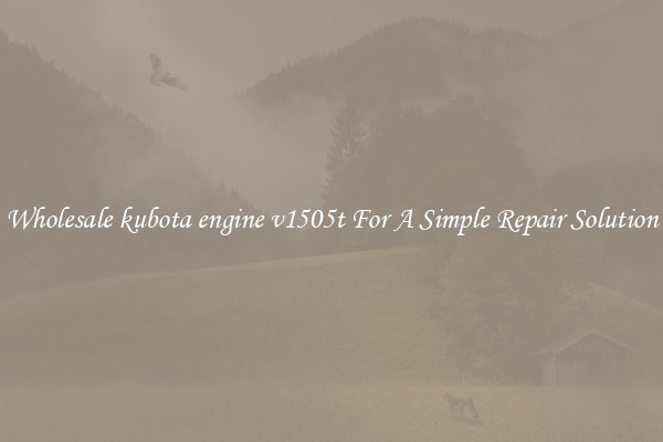 Wholesale kubota engine v1505t For A Simple Repair Solution