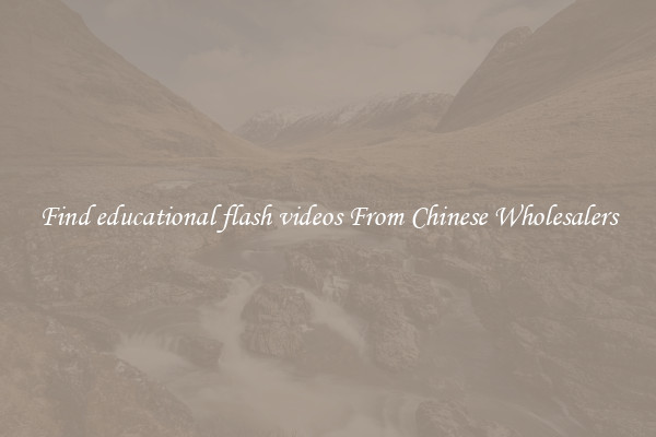 Find educational flash videos From Chinese Wholesalers